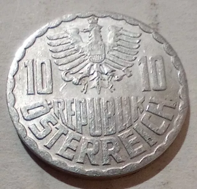 10 Groschen 1968 Austria Coin Republik Österreich Imperial Eagle