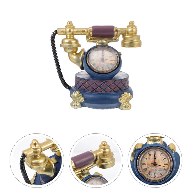 Telefon Vintage Tischuhr Antike Festnetz- Telefon- Dekor- Uhr- Akku für Home Off