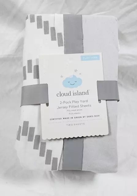 NEW Cloud Island 2 Pack Jersey Bassinet Fitted Sheets Two Sheet Set Oeko-Tex