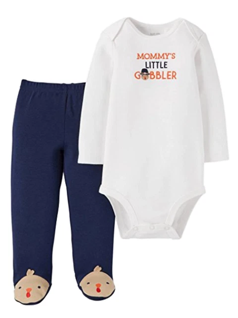 Carters Infant Boys Mommys Little Gobbler Thanksgiving Turkey Outfit 3 Months
