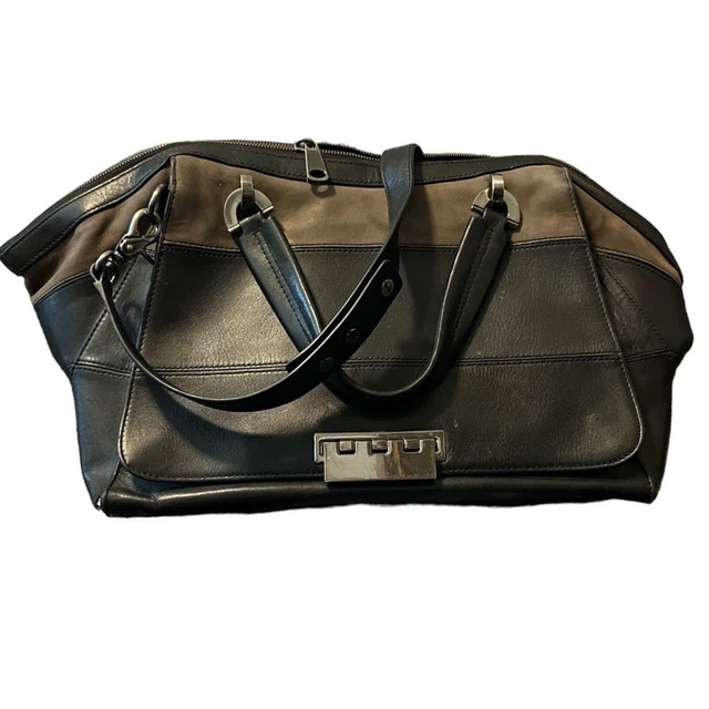 Zac Zac Posen Large Leather Color Block Satchel Handbag