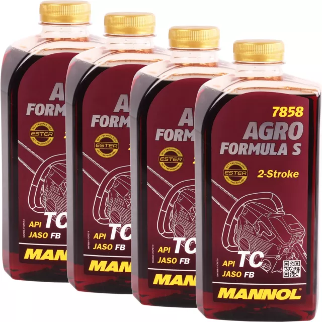 4L Mannol 2-Takt Motoröl Agro Formula S 2Takt 2T Öl Zweitaktöl Api Tc Jaso Fb