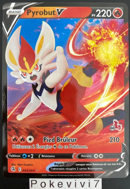 Carte Pokemon PYROBUT 043/264 V N°60 Deck Académie de Combat 2 FR NEUF