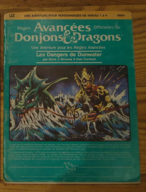 Les dangers de Dunwater (U2 TSR 9064) Donjons et dragons règles avancées (AD&D)