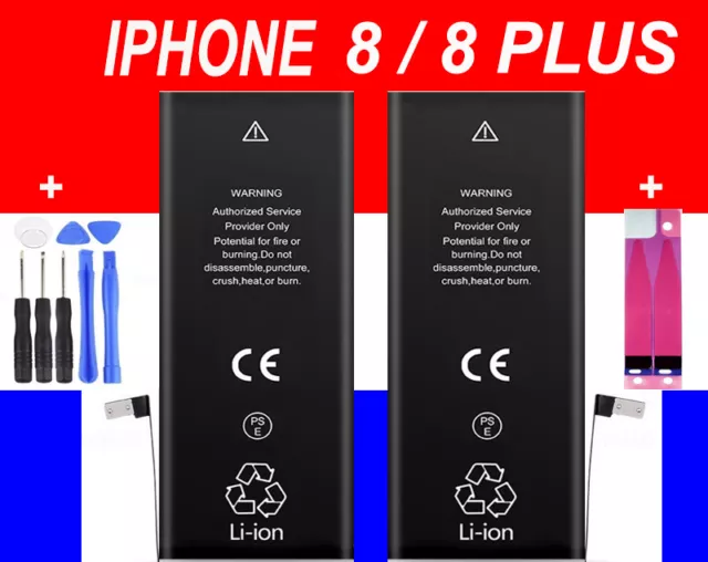 BATTERIE IPHONE 8 / 8+ INTERNE 0 CYLCE 100% Neuve Haute Qualité + Outils+adhesif