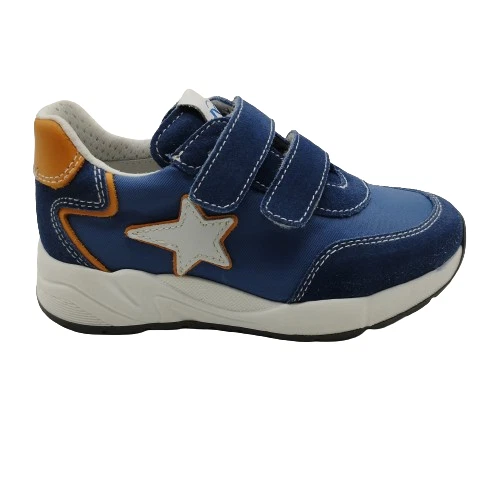Pantoufles Babbucces Bleues Pour Enfant Taille 24 - Semelle En Cuir Antiglisse, Neuves Avec Emballage