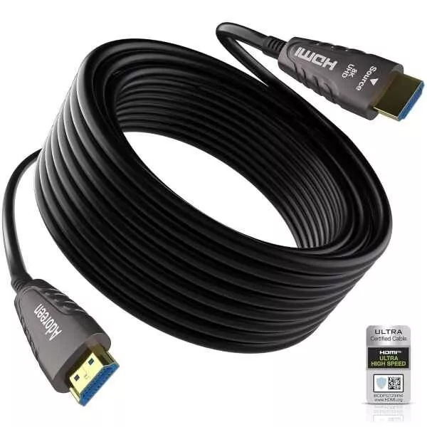 Cable HDMI 2.1 de fibra óptica 8K 35 pies-10 metros (certificado) óptico activo HDMI Co