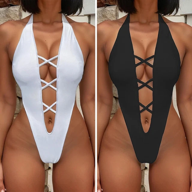 HOT SEXY V-NECK One Piece Swimsuit High Cut Out Monokini Thong Bathing Suits $19.88 - PicClick HOT SEXY V-NECK One Piece Swimsuit High Cut Out Monokini Thong Bathing Suits $19.88 - PicClick
