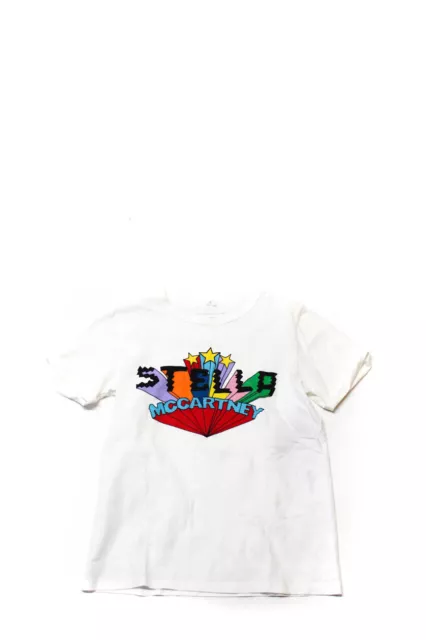 Stella McCartney Kids Cotton Graphic Print Short Sleeve T-Shirt White Size 12Y