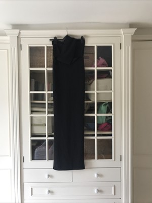 Pretty Little Thing Maxi Dress Sz 10 Black One Shoulder BNWT
