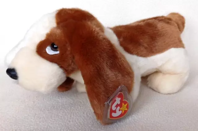 TY Beanie Buddy 13.5" TRACKER Basset Hound Dog Plush w/tag and tag protector NEW