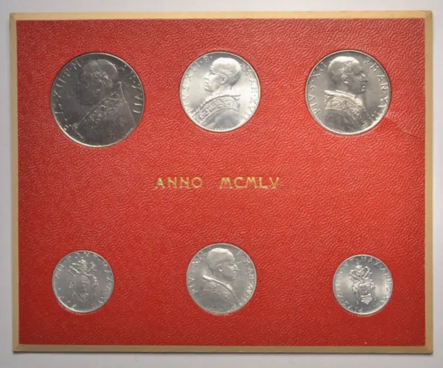 1955 Vatican City 6 Coin Uncirculated Mint Set