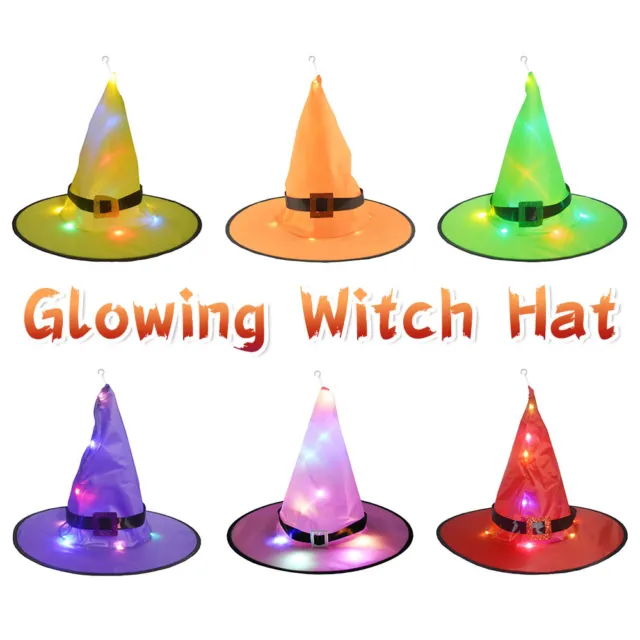 Halloween LED Leucht Hexe Hut Glowing Hexen Hut Kopfschmuck Partei Dekoration