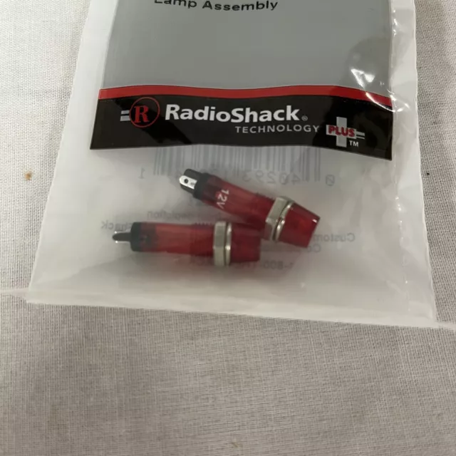 Radio Shack Red Extra Bright Lamp Assembly  12VDC Pkg of 2 #272-0331