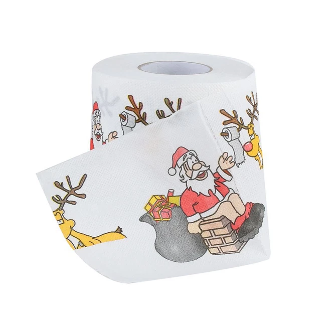 Decoracion de Navidad Papel higiénico Suministros de Navidad Rollo de tejido 5