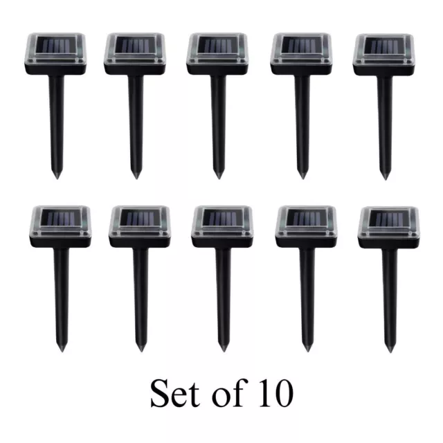 10x Garden Snake Repeller Multi Pulse Ultrasonic Solar Powered Pest Repellent