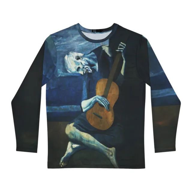 The Old Guitarist Painting Van Gogh Long Sleeve Shirt All Over Print T Shirt