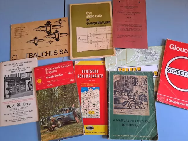 Job Lot Ephemera Maps Booklet Scientific German Cars 99p Start House Clearance