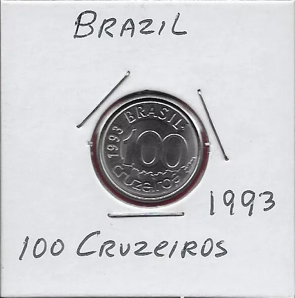 Brazil 100 Cruzeiros 1993 Unc Manatee Below Its Local Name Peixe Boi,Probably Th