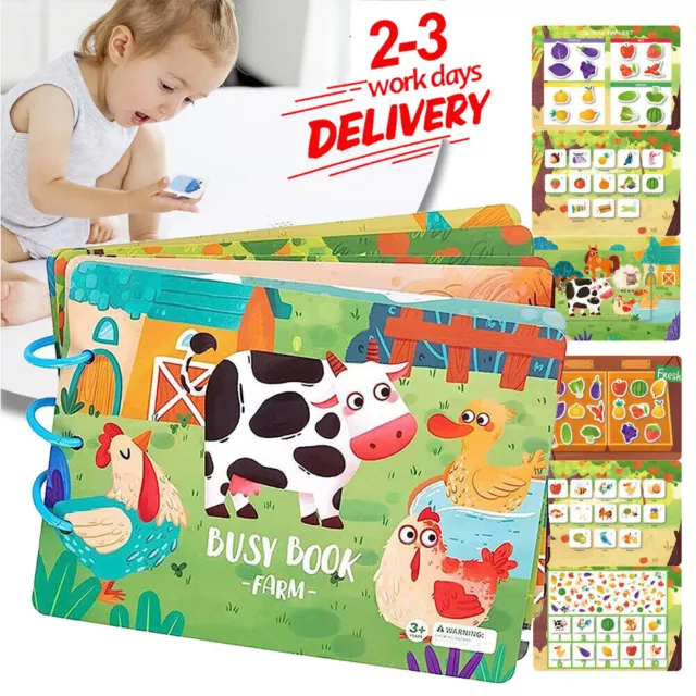 Toddler Busy Board Sensory Montessori Toys 10 Pages Quiet Book for Kids NEW
