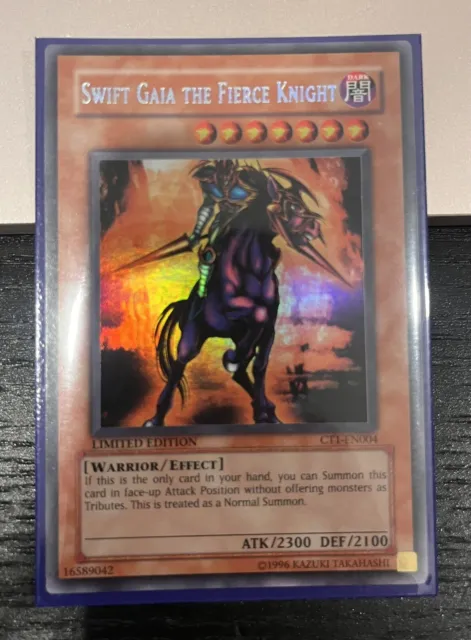 Yugioh Swift Gaia The Fierce Knight CT1-EN004 MISPRINT - Super Rare Foil