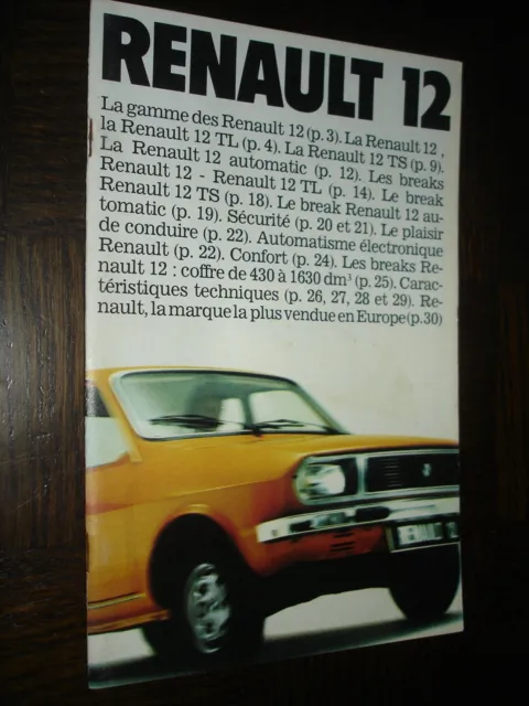 Plaquette publicitaire de présentation - Renault 12
