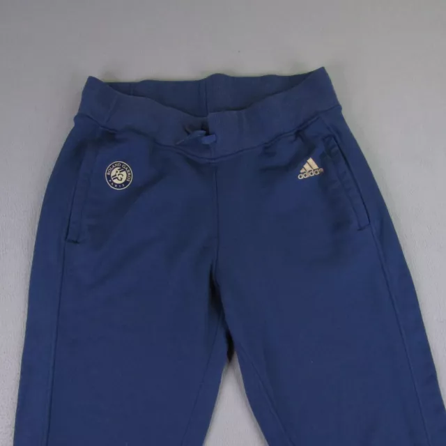 Adidas Pants Womens Large Blue Roland Garros Ankle Zip Climalite Athletic Sweats 2