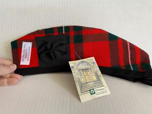 Maban Glengarry Piper Hat MacGregor Made Scotland Large Wool NWT SHIPS FREE