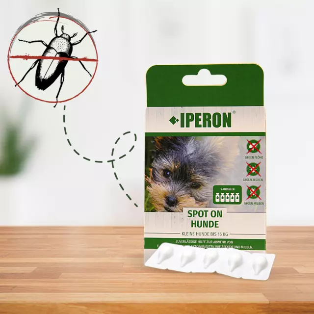 IPERON SPOT-ON Zeckenschutz Flohschutz kleine Hunde 5 x 1 ml Tropfen Lyra Pet® 2