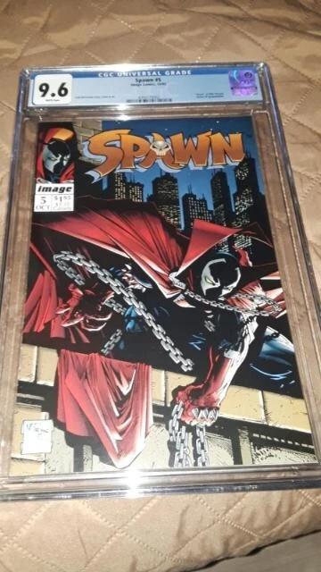 1992 SPAWN #5 9.6 CGC NM+ White Pg Image Comics McFarlane