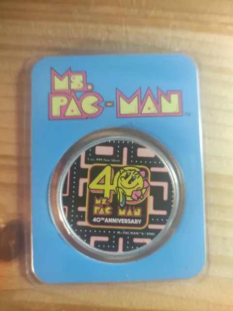 1 oz Silver 40 Years Ms. 2021 Pacman (Edition: 2000 | Colored) 1 oz. silver