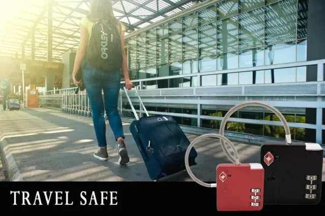 AZK Luggage Lock (Pack of 2) TSA Approved 3 Digit Zinc Alloy Combination Padlock