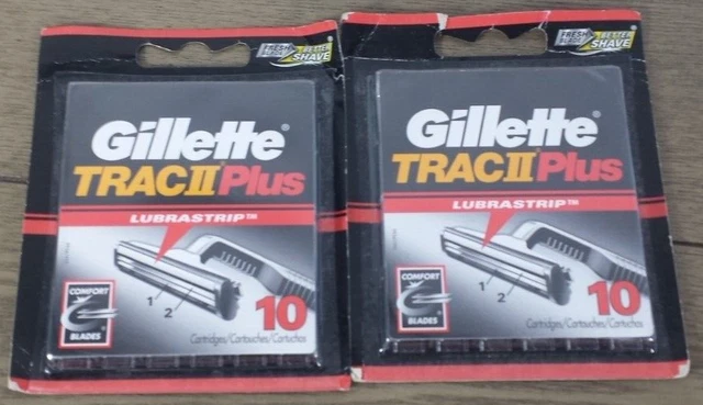 PAQUETE DE 2 cartuchos de afeitadora de recarga Gillette Trac II Plus - 10 cartuchos por paquete