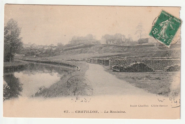 CHATILLON EN BAZOIS - Nievre - CPA 58 - Canal - La Boulaine - Petite usure Haut