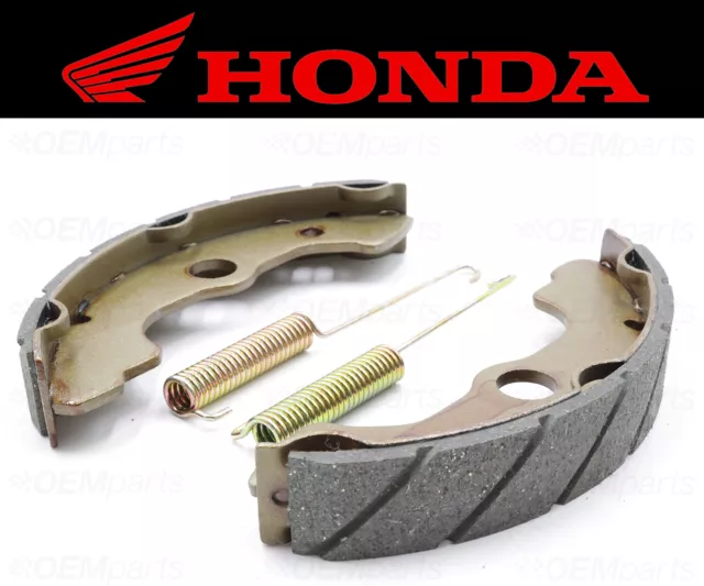 Set of (2) Honda Water Grooved FRONT Brake Shoes and Springs #06450-HN5-671
