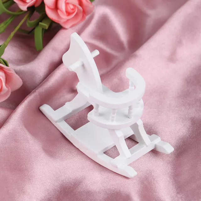 1/12 Dollhouse Miniature Wooden Rocking Horse Chair Furniture Accessories Toy BI