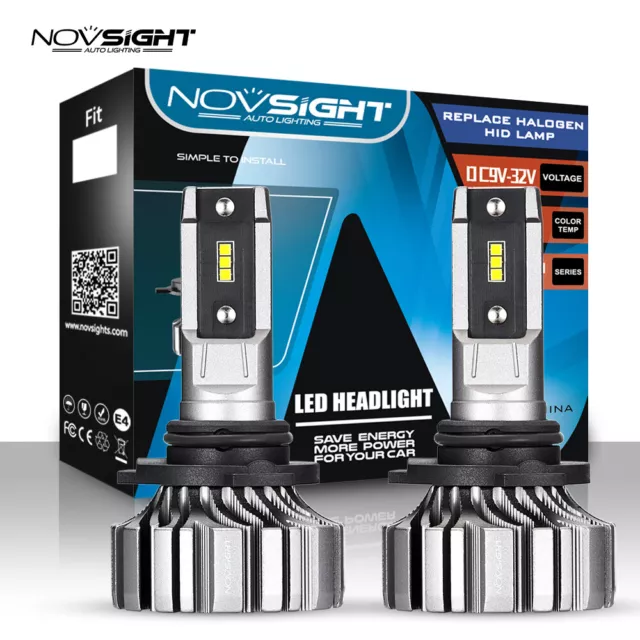 NOVSIGHT 2x LED 9006 HB4 Scheinwerfer Birnen Lampe Nebelscheinwerfer 50W 8000LM