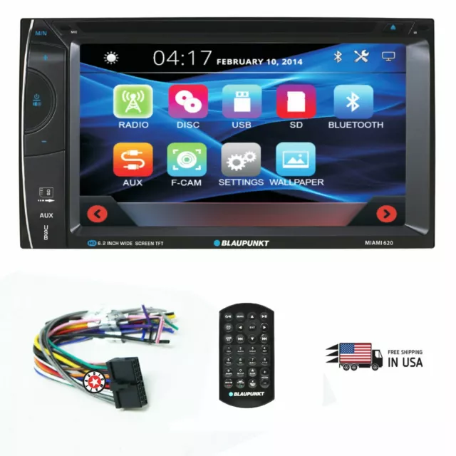 BLAUPUNKT Miami 620 CAR AUDIO DOUBLE DIN 6.2" TOUCHSCREEN DVD MP3 BLUETOOTH