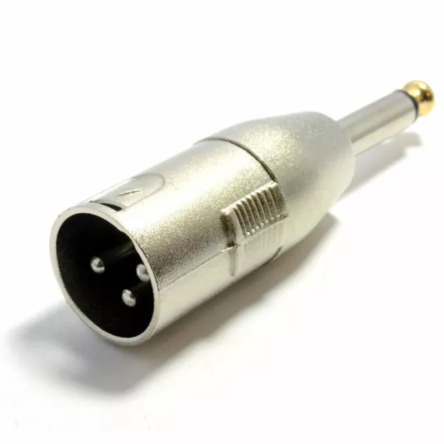 XLR Male Plug 3 Pins to 6.35mm Mono Plug Adapter