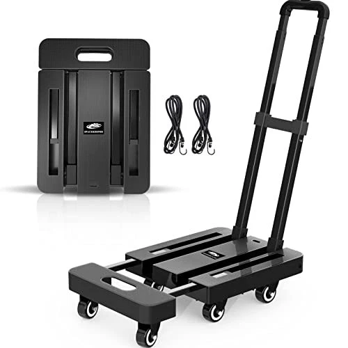Folding Hand Truck, 500 LB Heavy Duty Luggage Cart, Utility Dolly Platform Ca...