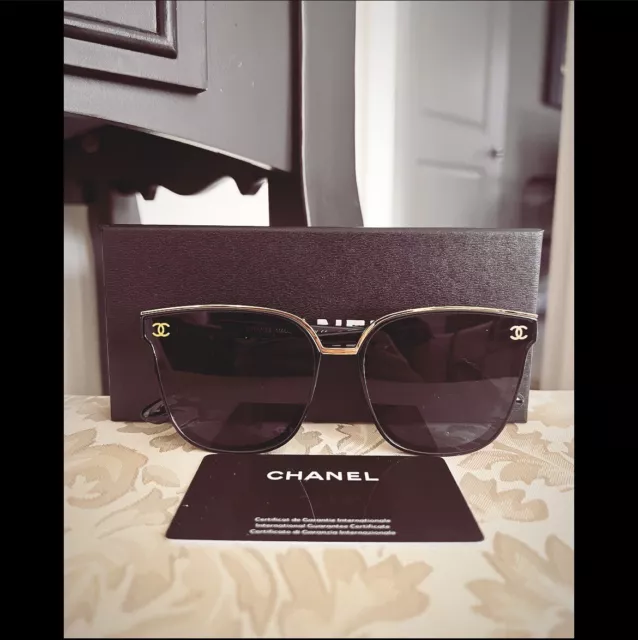 CHANEL BLACK POLARIZED Sunglasses 5484 c.760/S8 AUTHENTIC $170.00 - PicClick
