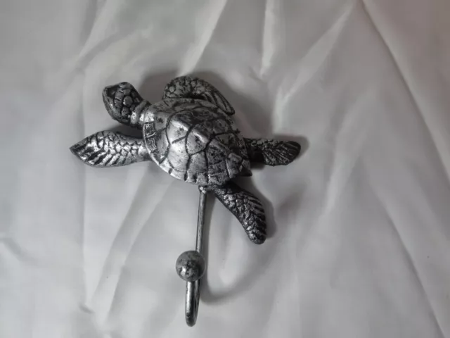 Sea Turtle Wall Hook Cast Iron Key Coat Towel Nautical Hanger