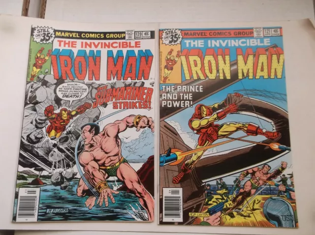 Marvel: The Invincible Iron Man #120 & 121, 1St Justin Hammer, 1978, Vf (8.0)!!!