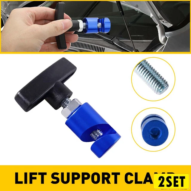 2X Hood Lift Support Clamp Tailgate Strut Stopper Retainer Tool Stay Holder Blue