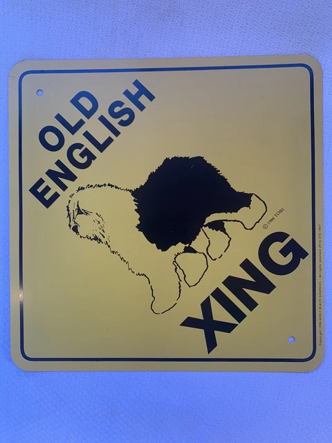 Vintage 1990 Old English XING Sing Aluminum 12" x 12"