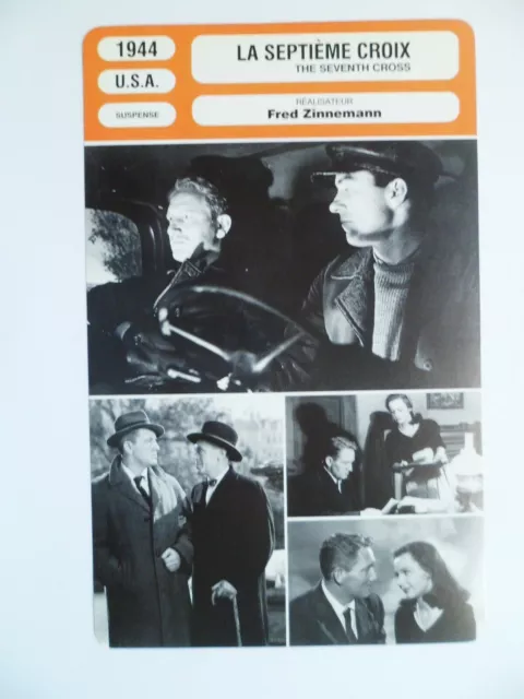 CARTE FICHE CINEMA 1944 LA SEPTIEME CROIX Spencer Tracy Signe Hasso Hume Cronyn