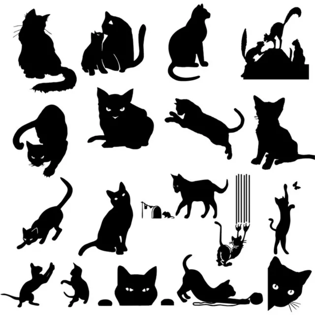 2X belle drôle chat animal de compagnie sticker mural voiture vinyle autocollant