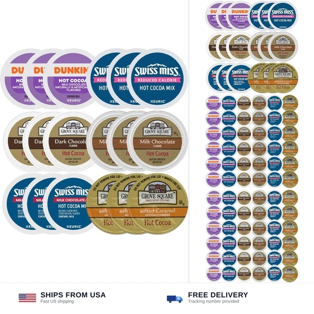 PREMIUM HOT CHOCOLATE K-Cup Variety Sampler Pack 18ct- Six Different ...