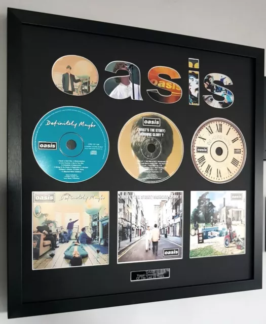 Oasis Framed CDs Definitely Maybe-Whats The Story Morning Glory-Liam Gallagher