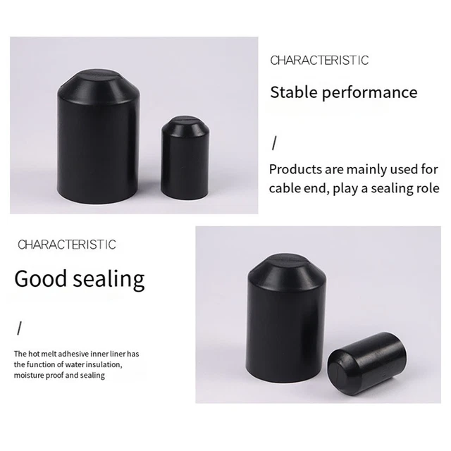 10pcs Warm Shrink End Cap Heat Shrink Cap Waterproof Protection for Cable End